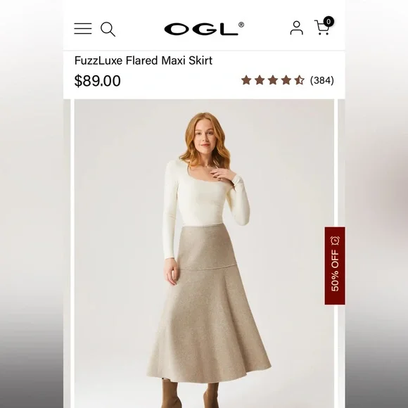 OGL FuzzLuxe Flared Maxi Skirt NWT - Picture 11 of 11